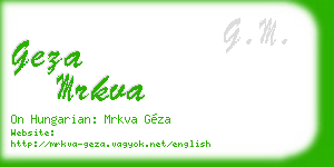 geza mrkva business card