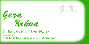 geza mrkva business card